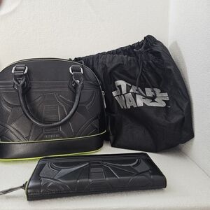 Star Wars NWOT Loungefly Deathtrooper Satchel Purse And Wallet Set.
